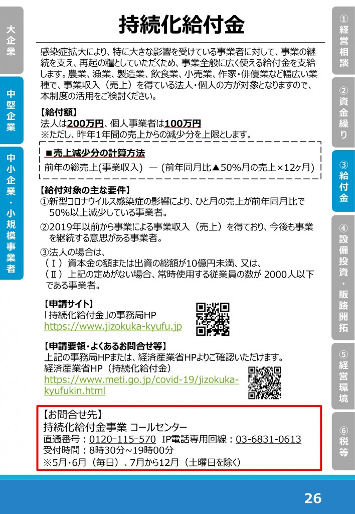 ⑤持続化給付金