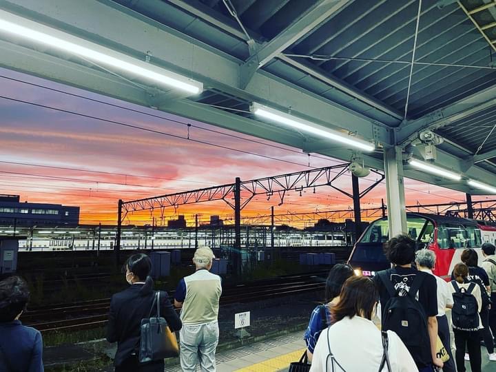 台風一過の豊橋駅から