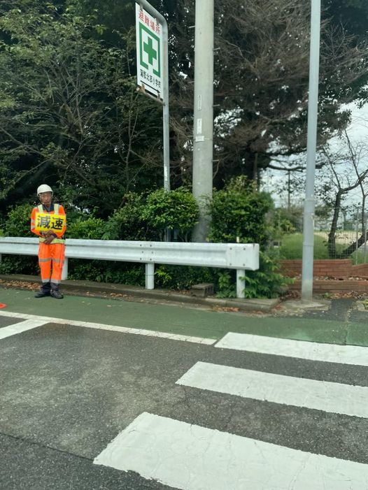 蒲郡バイパスの迂回路を守っている皆様に感謝